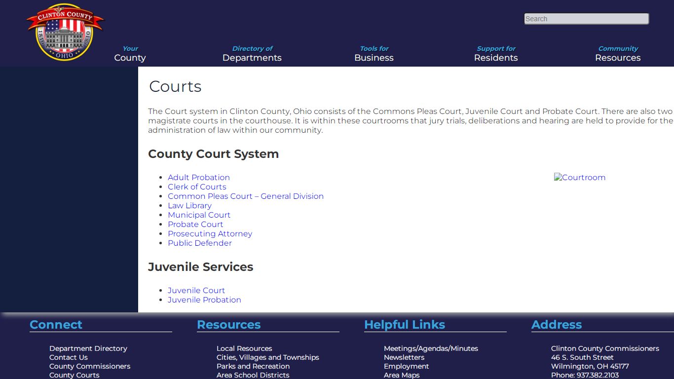 Official Website for Clinton County Ohio - Courts